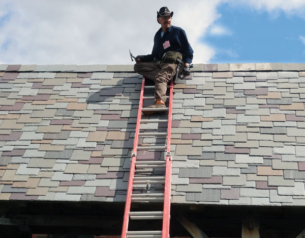 Styles of Slate Roof Installations: Staggered butt and mixed colors